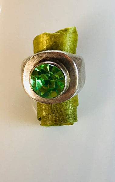 Sterling mint crystal ring