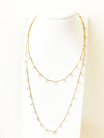 Crystal necklace double strand