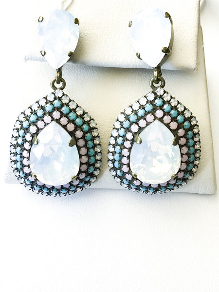 Opal Color Swarovski Earrings