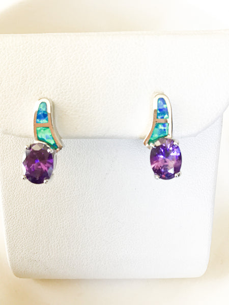Amethyst Opal Earrings