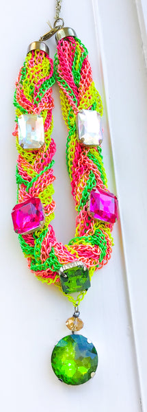 Colorful Chain Crystal Necklace