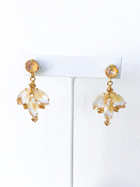 Crystal leaf drop Earrings