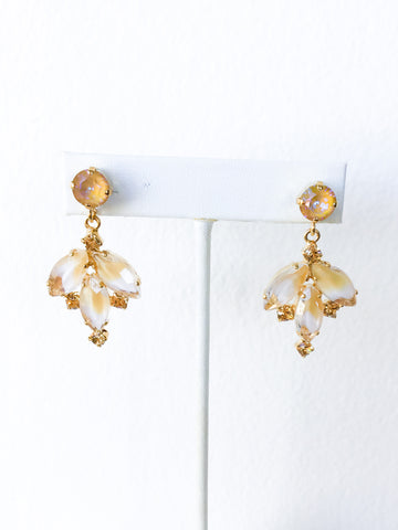 Crystal leaf drop Earrings