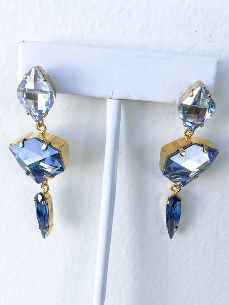 Optic Blue Crystal Earrings
