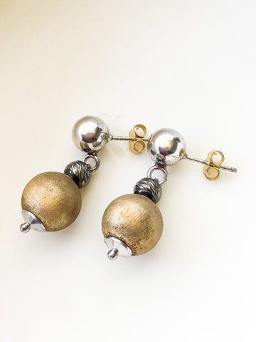 Gold Sterling Silver Italian Earrings