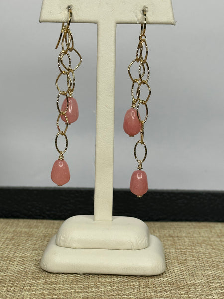 Bronze and stone earrings