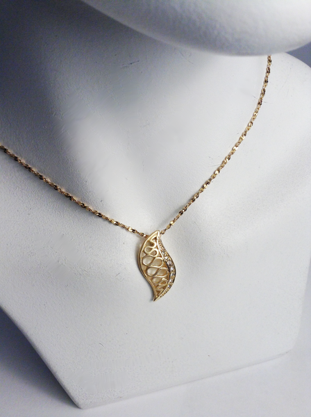 Gold Swirl Crystal Necklace